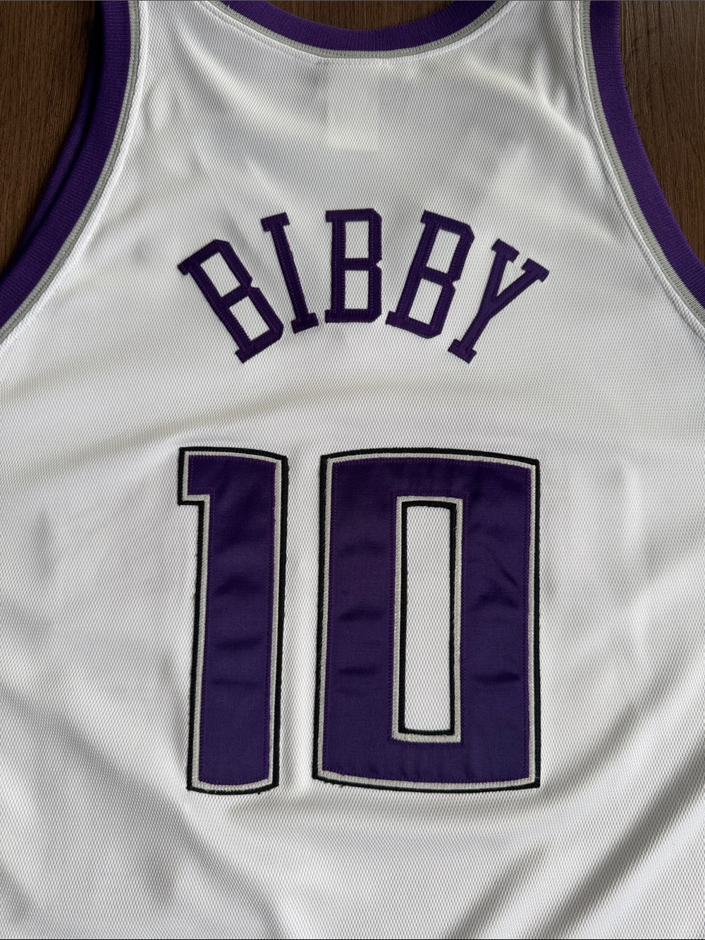 Vintage Authentic Reebok White & Purple Bibby Sacramento Kings Basketball Jersey - Picture 7 of 7